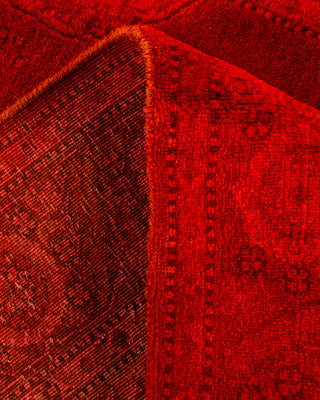 Contemporary Hand-Knotted Overdyed Red Area Rug 2' 9" x 4' 2"