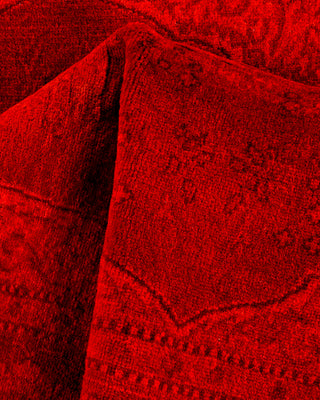 Contemporary Hand-Knotted Overdyed Red Area Rug 2' 9" x 4' 2"