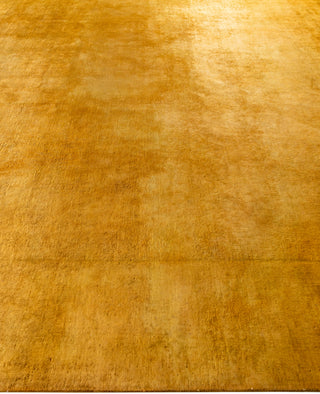 Overdyed One-of-a-Kind Wool Gold Area Rug 10' 0" x 13' 8"
