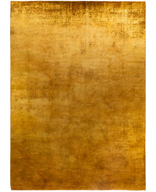Overdyed One-of-a-Kind Wool Gold Area Rug 10' 0" x 13' 8"