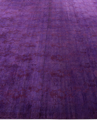 Contemporary Overdyed Wool Hand Knotted Purple Area Rug 9' 2" x 11' 10"
