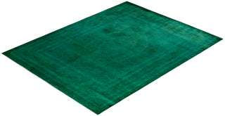 Contemporary Fine Vibrance Green Wool Area Rug - 8' 0" x 10' 4"
