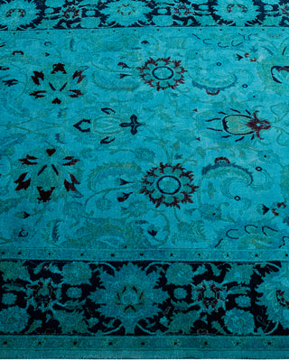 Overdyed Hand-Knotted Blue Area Rug 4' 0" x 6' 6"