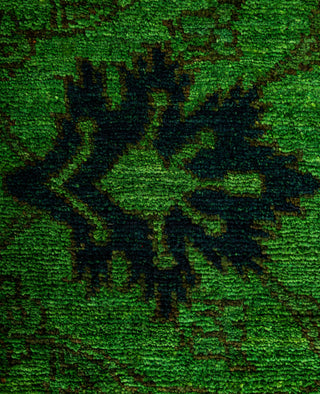 Contemporary Overdyed Wool Hand Knotted Green Area Rug 4' 9" x 6' 7"