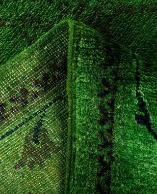 Contemporary Overdyed Wool Hand Knotted Green Area Rug 4' 9" x 6' 7"