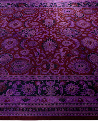 Contemporary Overdyed Wool Hand Knotted Purple Area Rug 8' 1" x 10' 3"