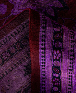 Contemporary Overdyed Wool Hand Knotted Purple Area Rug 8' 1" x 10' 3"