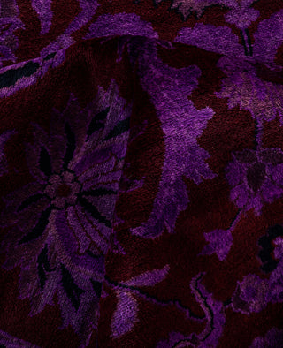 Contemporary Overdyed Wool Hand Knotted Purple Area Rug 8' 1" x 10' 3"
