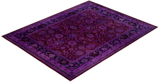 Contemporary Overdyed Wool Hand Knotted Purple Area Rug 8' 1" x 10' 3"