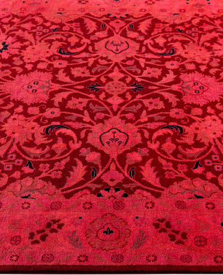 Overdyed Hand-Knotted Wool Modern-Contemporary Pink Area Rug 4' 2" x 6' 2"