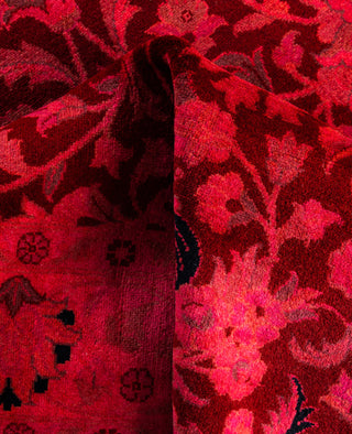 Overdyed Hand-Knotted Wool Modern-Contemporary Pink Area Rug 4' 2" x 6' 2"