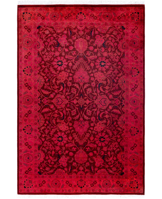 Overdyed Hand-Knotted Wool Modern-Contemporary Pink Area Rug 4' 2" x 6' 2"