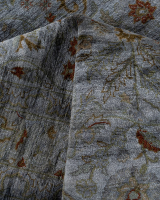 Contemporary Hand-Knotted Overdyed Gray Area Rug 4' 2" x 6' 5"