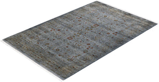 Contemporary Hand-Knotted Overdyed Gray Area Rug 4' 2" x 6' 5"