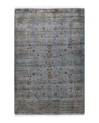 Contemporary Overyed Wool Hand Knotted Gray Area Rug 4' 2" x 6' 5"