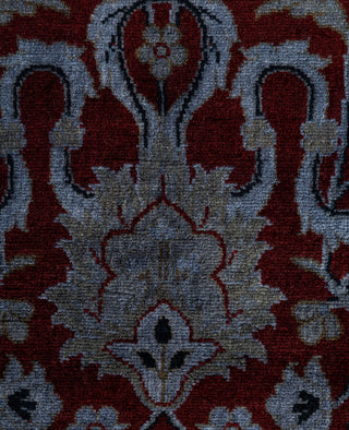 Contemporary Overdyed Wool Hand Knotted Red Area Rug 4' 1" x 6' 2"