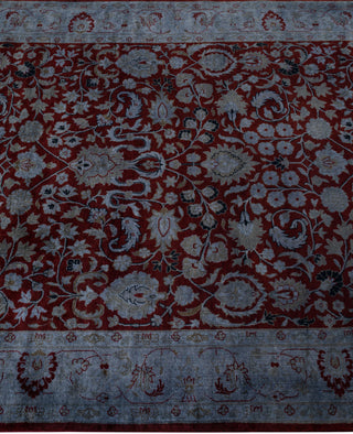 Contemporary Overdyed Wool Hand Knotted Red Area Rug 4' 1" x 6' 2"