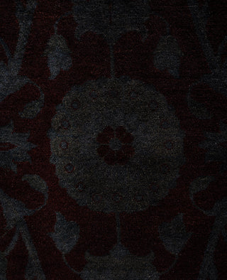 Contemporary Overdyed Wool Hand Knotted Black Area Rug 6' 2" x 9' 4"