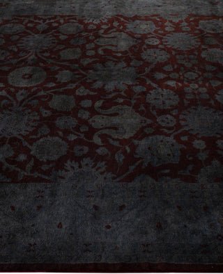 Contemporary Overdyed Wool Hand Knotted Black Area Rug 6' 2" x 9' 4"