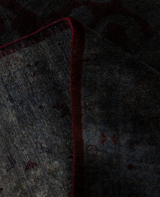 Contemporary Overdyed Wool Hand Knotted Black Area Rug 6' 2" x 9' 4"