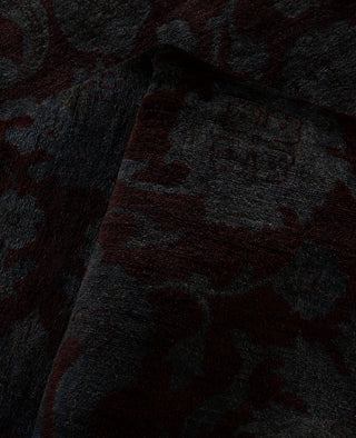 Contemporary Overdyed Wool Hand Knotted Black Area Rug 6' 2" x 9' 4"