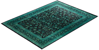 Overdyed Hand-Knotted Wool Modern-Contemporary Green Area Rug 9' 1" x 12' 4"