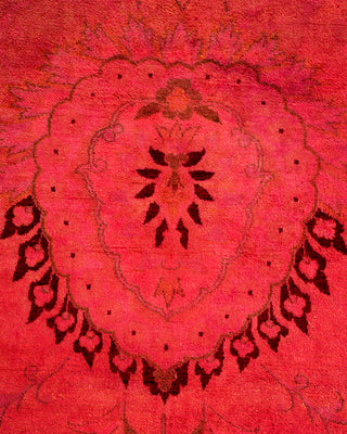 Modern Overdyed Hand Knotted Wool Red Area Rug 9' 2" x 12' 4"