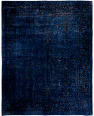 Overdyed One-of-a-Kind Wool Navy Area Rug 11' 9" x 14' 10"