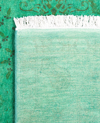 Overdyed Hand-Knotted Wool Modern-Contemporary Green Area Rug 4' 8" x 7' 3"