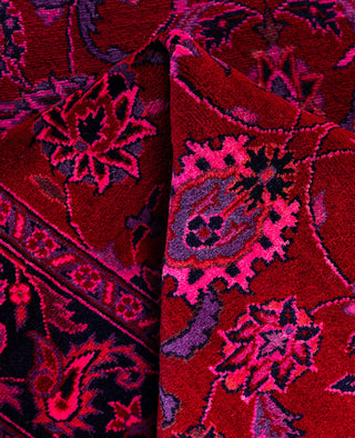 Overdyed Hand-Knotted Wool Modern-Contemporary Red Runner 2' 6" x 14' 0"