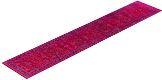 Overdyed Hand-Knotted Wool Modern-Contemporary Red Runner 2' 6" x 14' 0"