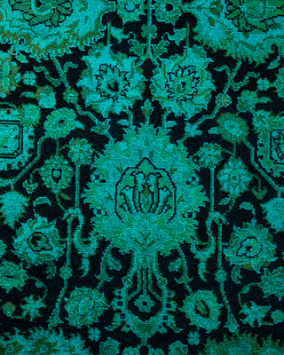 Contemporary Hand Knotted Overdyed Green Runner 2' 7" x 9' 8"