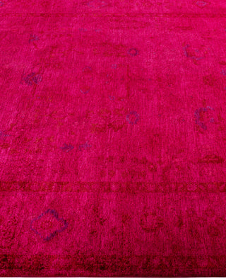 Contemporary Overdyed Wool Hand Knotted Pink Area Rug 6' 1" x 9' 3"