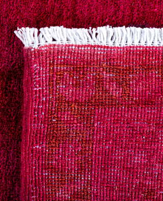 Contemporary Overdyed Wool Hand Knotted Pink Area Rug 6' 1" x 9' 3"