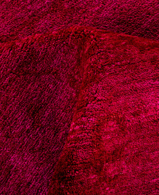 Contemporary Overdyed Wool Hand Knotted Pink Area Rug 6' 1" x 9' 3"