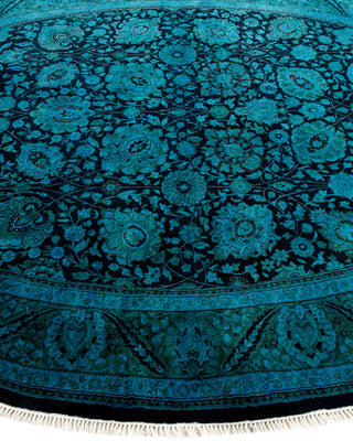 Contemporary Hand Knotted Overdyed Blue Area Rug 6' 1" x 9' 1"