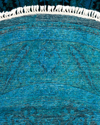 Contemporary Hand Knotted Overdyed Blue Area Rug 6' 1" x 9' 1"