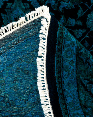 Contemporary Hand Knotted Overdyed Blue Area Rug 6' 1" x 9' 1"