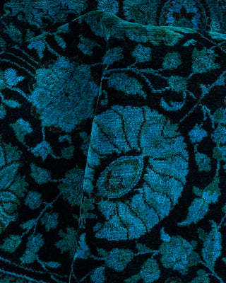 Contemporary Hand Knotted Overdyed Blue Area Rug 6' 1" x 9' 1"