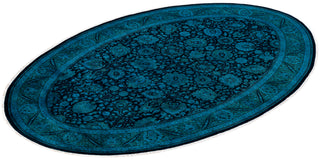 Contemporary Hand Knotted Overdyed Blue Area Rug 6' 1" x 9' 1"