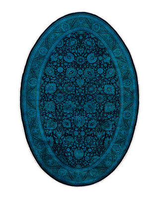 Contemporary Fine Vibrance Black Wool Area Rug 6' 1" x 9' 1"