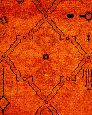 Contemporary Hand-Knotted Overdyed Orange Area Rug 8' 1" x 10' 1"