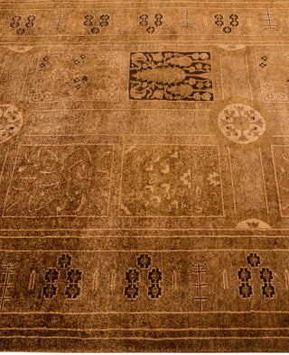 Contemporary Overdyed Wool Hand Knotted Brown Runner 3' 0" x 10' 5"