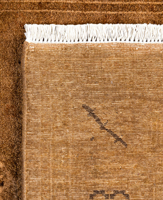 Contemporary Overdyed Wool Hand Knotted Brown Runner 3' 0" x 10' 5"