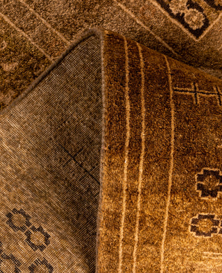 Contemporary Overdyed Wool Hand Knotted Brown Runner 3' 0" x 10' 5"