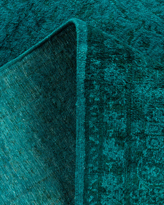 Contemporary Hand-Knotted Overdyed Blue Runner 3' 0" x 10' 0"