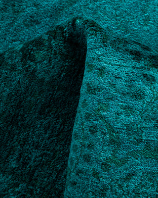 Contemporary Hand-Knotted Overdyed Blue Runner 3' 0" x 10' 0"