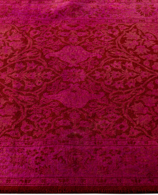 Contemporary Overdyed Wool Hand Knotted Red Runner 2' 7" x 8' 1"