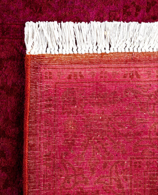 Contemporary Overdyed Wool Hand Knotted Red Runner 2' 7" x 8' 1"