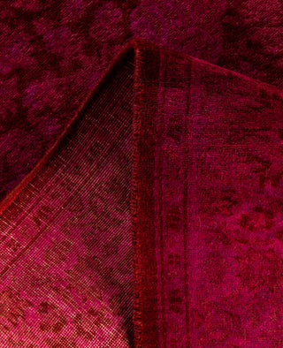 Contemporary Overdyed Wool Hand Knotted Red Runner 2' 7" x 8' 1"